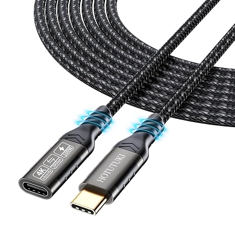 20Gbps USB-C Extension 5 m Type-C Male to Female Extender Cable Ultra HD 4K @ 60Hz 100W Charging 20Gbps Data Transfer
