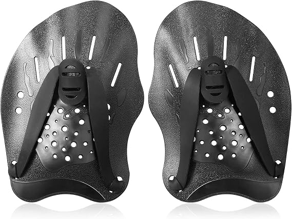 1 Pair Swim Paddle Hand Exercise Swim Training Paddle Adjustable Diving Training Hand Fin Flipper Flat Paddle Swimming Training Aid for Men Women Children