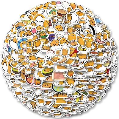 Gudetama Stickers 210pcs Japanese Lazy Egg Stickers Stickers,for Water Bottle,Laptop,Luggage，Phone,Skateboard Stickers for Teens Girls Kids Vinyl Stickers