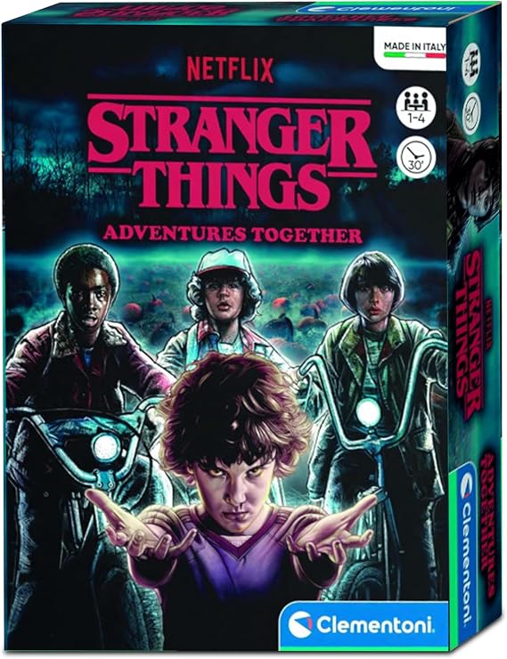 Clementoni - 16636 - Stranger Things - Adventures Together - board games Netflix, family games for teens and adults, 1-4 players, card games, fun challenges
