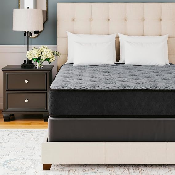 Signature Design by Ashley Queen Size Comfort Plus Hybrid Mattress with Memory and Quilt Foam, Wrapped Coils, Fiberglass-Free, 10" Height