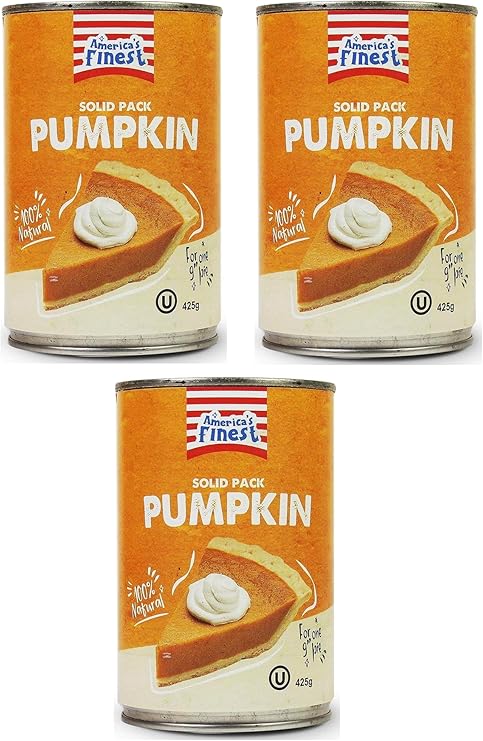 America's Finest | Pack of 3 | Pumpkin Puree - 100% Pure Pumpkin - 425g Tin | Tinned Pumpkin