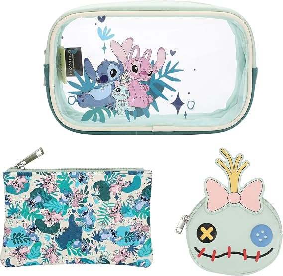 Bioworld Lilo & Stitch Angel & Stitch With Lilo's Doll 3-Piece Cosmetic Set
