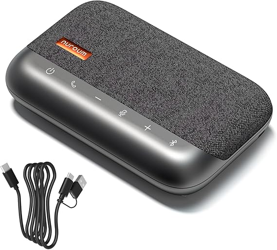NUROUM A05B Bluetooth Conference Speaker and Microphone, Portable Wireless Speakerphone with Noise Canceling Mic, 16ft Voice Picked Up Computer Speaker for Desktop PC/Laptop/Office/Business Trips