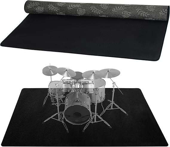 Drum Rug, 5X 6 Ft Drum Mat Carpet Music Rug with Non-Slip Bottom, Noise Reduction Electrical Pads for Drummers