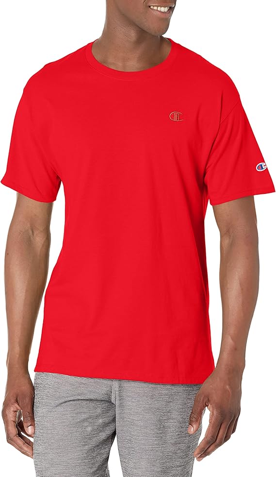 Champion Mens Classic Short Sleeve T-Shirt, Standard Fit, Midweight 100% Cotton, Available in Regular and Big & Tall