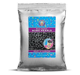 Premium Quick Cook REAL Tapioca Black (Brown Sugar) Boba Pearls By Buddha Bubbles Boba (1 Kilo / 2.2 Pounds)
