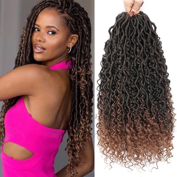 Goddess Locs Crochet Hair 18 Inch Pre Looped Faux Locs for Black Women