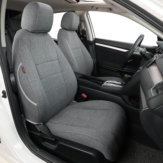 coverdream Custom Seat Covers Compatible with Select Honda Civic Sedan LX 2016 2017 2018 2019 2020 2021 Gray,Full Set
