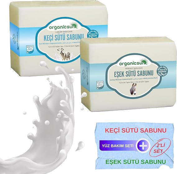 2'li Set Doğal Keçi Sütü Sabunu ve Eşek Sütü Sabunu