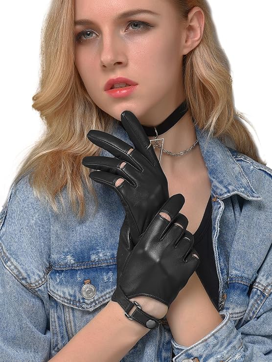 FIORETTO Womens Genuine Leather Driving Gloves Unlined Touchscreen Sheepskin Gloves Thin for Ladies W190415