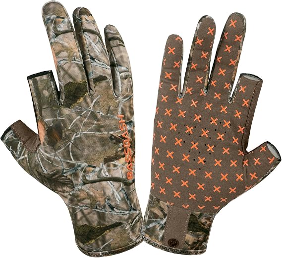 BASSDASH Unisex Fingerless Fleece Liner Camo Hunting Gloves HG06