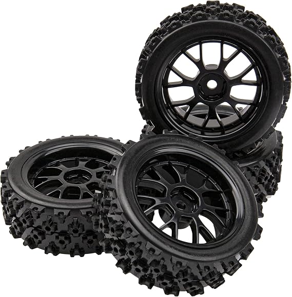 OD 2.83'' 12mm Hex Hub Wheel Rims & Rubber Tires Compatible with Kyosho HSP Tamiya HPI 1/10 1/12 On-Road Touring Car,WLtoys 1/14 144001 Traxxas 1/16 Slash 1/18 A959B RC Buggy,Black