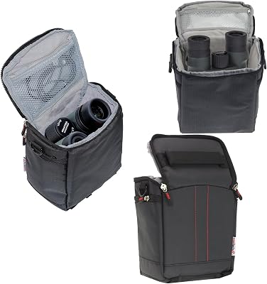 Navitech Black Protective Portable Handheld Binocular Case and Travel Bag Compatible With Eschenbach Arena F 8x25 high Powered Compact Binoculars