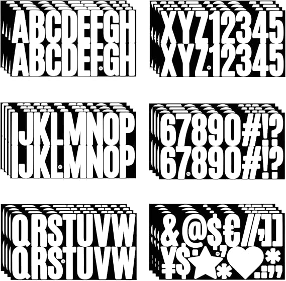 400Pcs Vinyl Letter Stickers Large,Mailbox Numbers 2.5 Inch,White