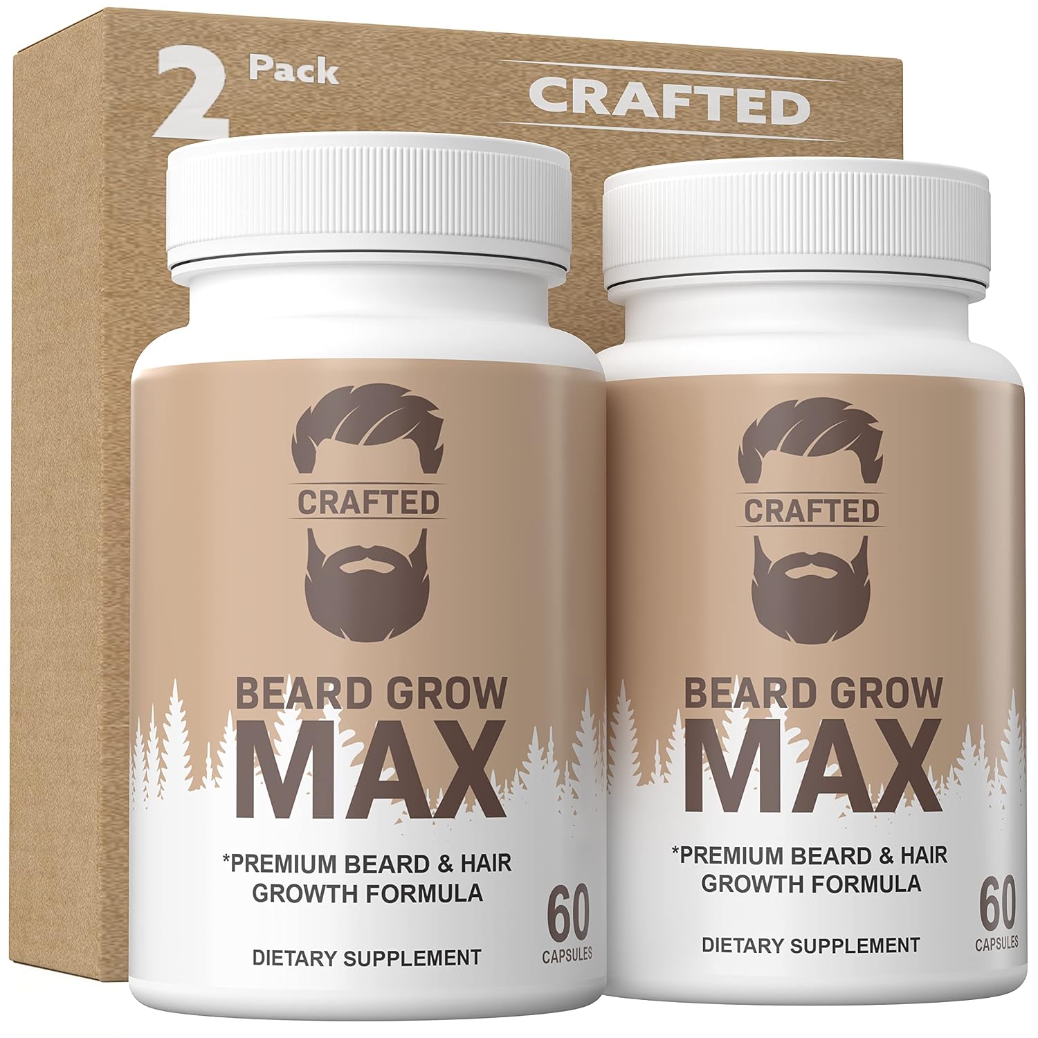 Beard Growth Pills | Beard Growth Vitamins | Beard Growth Supplement | Biotin & Collagen | Beard Pills | Beard Vitamins for All Hair Types | Beard Growth Biotin