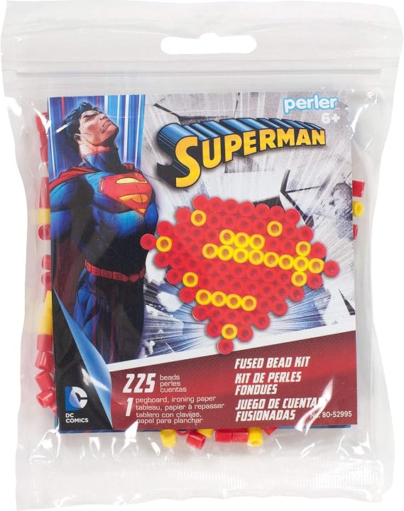 Perler Beads Superman Logo Fuse Bead Activity Kit for Kids Crafts, 227 pcs