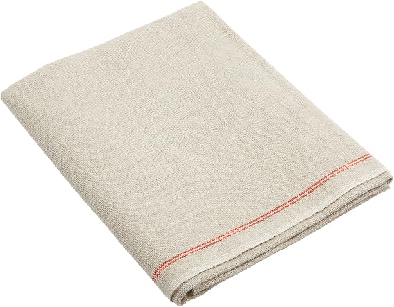 BrotformDotCom Premium Professional Bakers Couche - 100% Flax Linen Heavy Duty Proofing Cloth from Tissage Deren of France, 26x24 Inch, the Original Red Stripe Signature Couche