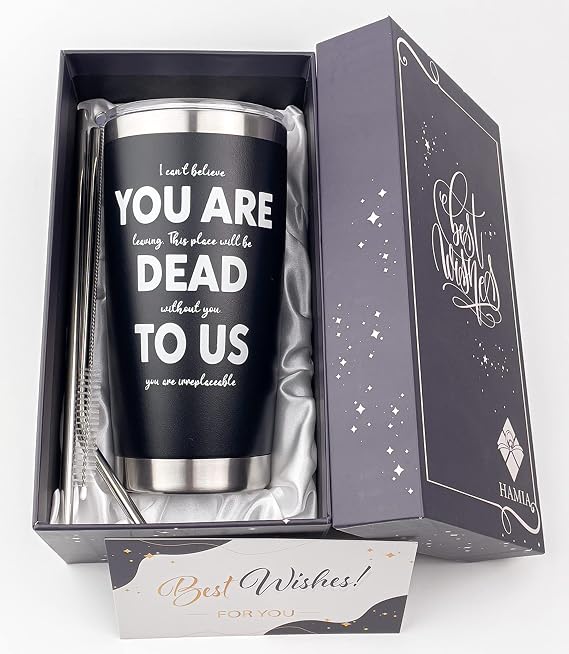 HAMIA Leaving Job Gifts For Coworkers - Farewell , Going Away Gift Coworker New Job, Goodbye, Good Luck Coworkers, Boss, Men, Women. Friends You Are Dead To Us Tumbler, #Tumbler Black
