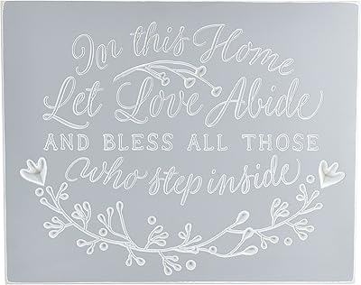 in This Home Let Love Abide and Bless All Those Who Step Inside Engraved Wood Wall Sign 12x15