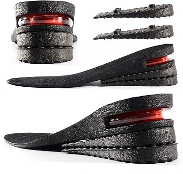Height Increase Insole 3-Layer Air Cushion Heel Insert Lift Shoes Insole for Men and Women Invisible Elevator Adjustable Insoles Full Pad, 2.4 Inch