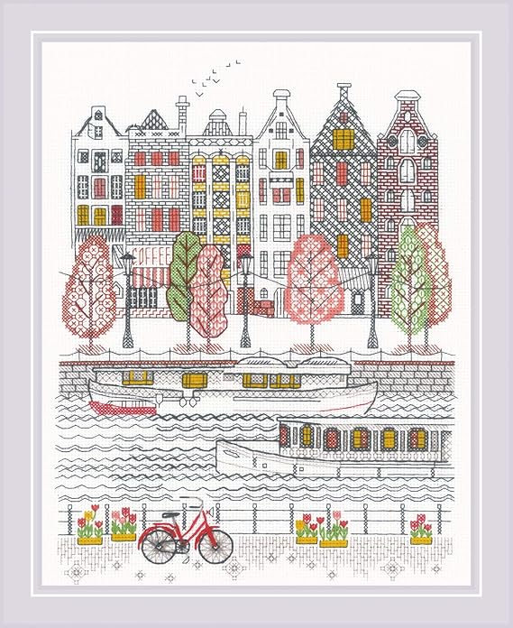 RIOLIS 2051 City on Water Counted Cross Stitch Kit 9.5 x 11.75 in