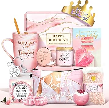 Jumway Not A Day Over Fabulous Mug Gifts Set- Birthday Gifts for Women - Funny Birthday Gift Ideas for Her,Friends, Coworkers, Her, Wife, Mom, Daughter, Sister, Aunt Ceramic Marble Mug 14 Oz
