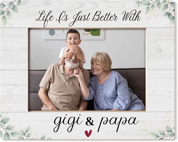 Gigi and Papa Gifts Picture Frame 5x7, Grandparent Gifts for Christmas from Grandkids, Grandparents Day Gift Picture Photo Frames for Tabletop Desk Decor