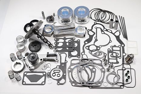 Complete Engine Rebuild Kit Compatible with Kawasaki Mule KAF620 Includes Gaskets, Pistons, Rings, Camshaft, Water Pump, Connecting Rods, Oil Pump, Bearings
