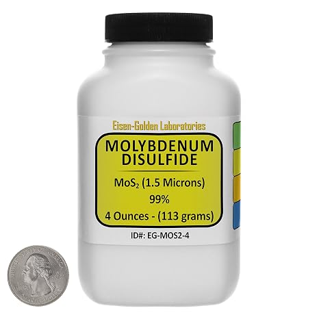 Molybdenum Disulfide [MoS2] 99% AR Grade Powder 4 Oz in a Space-Saver Bottle