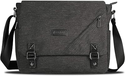 Water Resistant Messenger Bag Satchel Shoulder Crossbody Sling Working Bag Bookbag Briefcase Fits 14 Inch Laptop for Men and Women