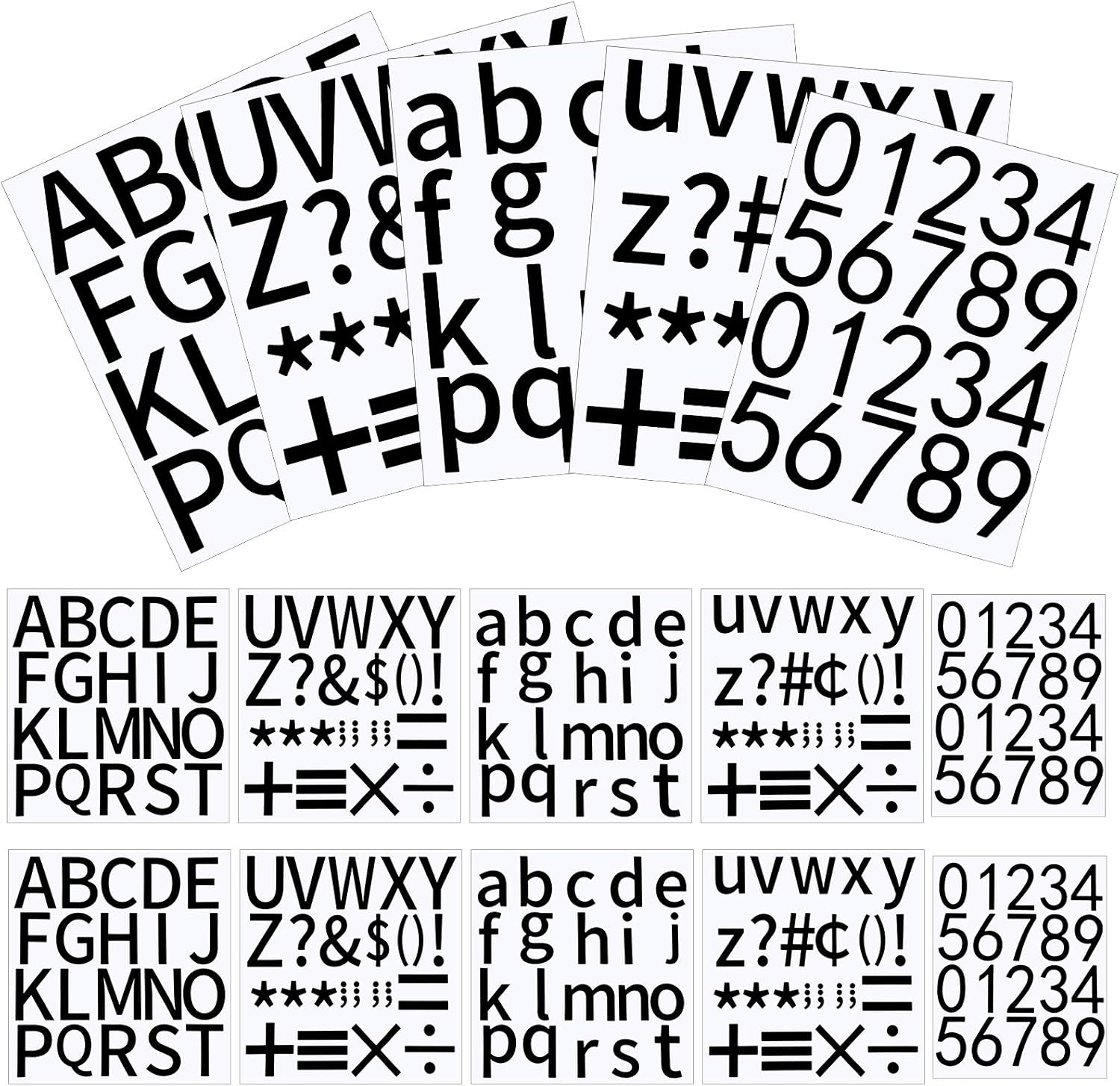 durony 360 Pieces 15 Sheets Self-adhesive Vinyl Letters Numbers Kit, Mailbox Decal Adhesive Number Stickers for Mailbox, Sign, Window, Door, Cars, Truck, Home, Business, Address Number 3 Inch, Black