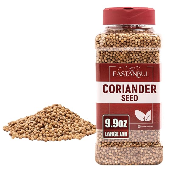 Eastanbul Coriander Seeds Whole, Cilantra, Coriander for Cooking, 9.9oz | Coriander for Cooking, Pickling Spice, Canning, Biltong, Cornbeef Brisket, Tea, AKA Dhania & Chinese Parsley Seeds, Vegan