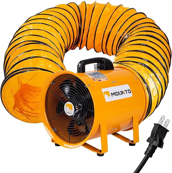 MOUNTO COMBO Heavy Duty Cylinder Fan with 25-foot Vinyl Hose (8inch)