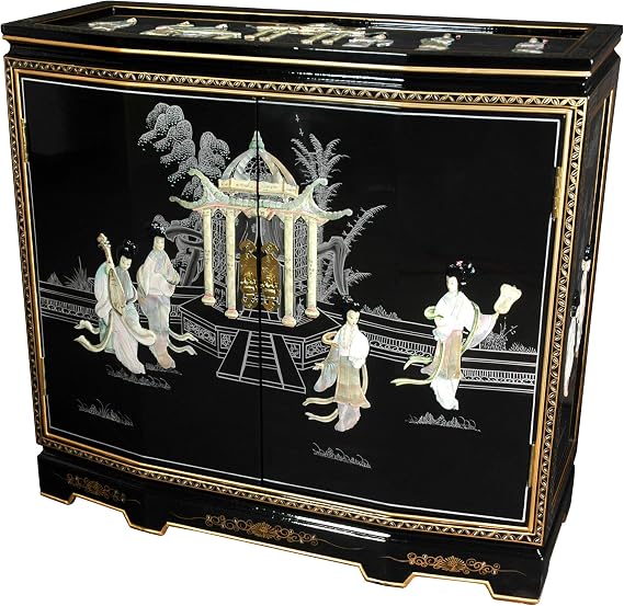 Oriental Furniture 32" Slant Front Cabinet - Ladies Design