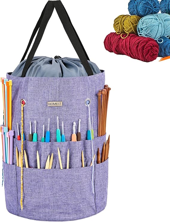 HOMEST Crochet Bag Organizer for Yarn Storage, and Knitting Accessories