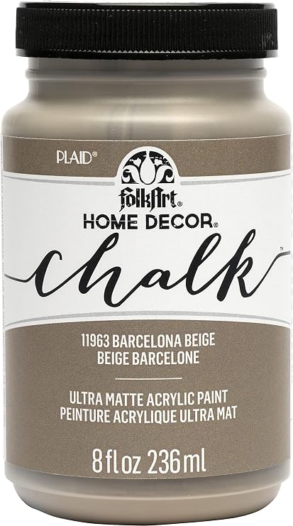 FolkArt, Barcelona Beige Assorted Home Decor 8 fl oz / 236 ml Acrylic Chalk Paint For Easy To Apply DIY Arts And Crafts, Ultra Matte Finish, 11963