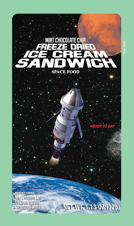 LuvyDuvy MINT CHOCOLATE CHIP Freeze Dried Space Ice Cream Sandwich - 144 Pack