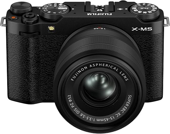 FUJIFILM X-M5 Mirrorless Digital Camera XC15-45mmF3.5-5.6 OIS PZ Lens Kit - Black | Compact and lightweight at just 12.5 oz, Its large sensor-over 16 times bigger than typical smartphone