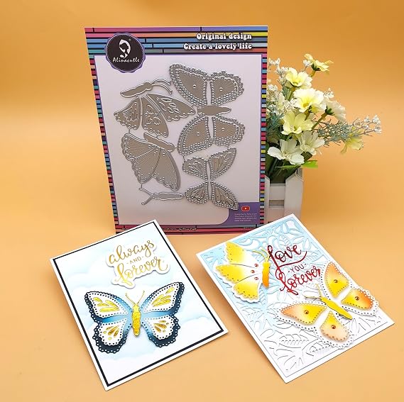JBQUEEN 1set Sewing Stitching Butterfly Dies - Die Cuts for Paper Craft, Handmade Card Template, Greeting Cards, Scrapbooking & Album Decor - Modern Style, All Seasons, Adult
