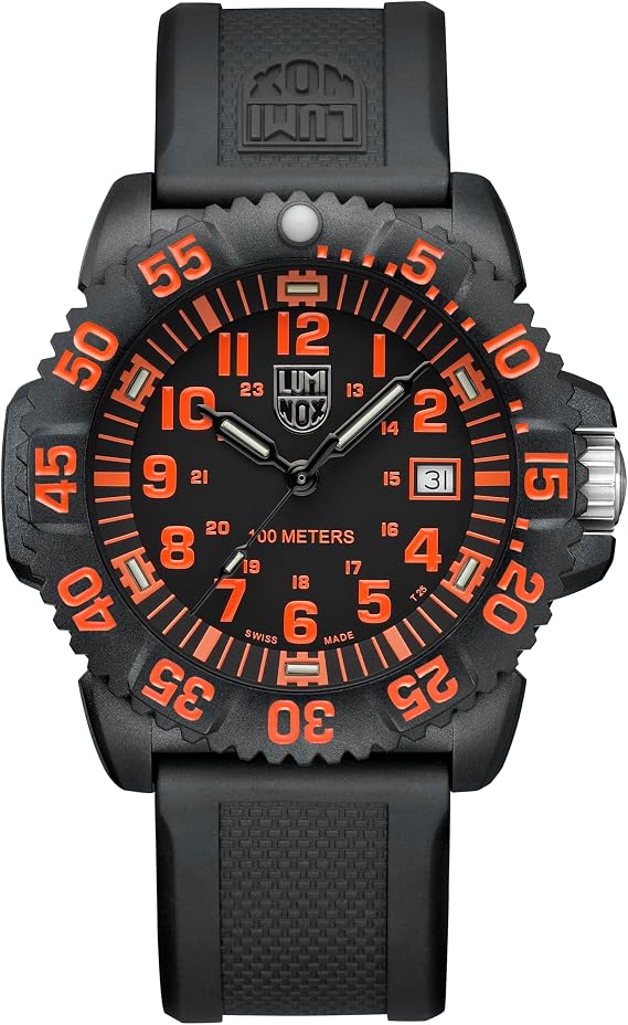 Luminox - Sea Lion 44 mm Men's Watch SKU X2.2053 Carbonox Case & Bezel Swiss Quartz Movement Ronda 515 Lasting Luminosity 25 Years 100 m Waterproof Black Silicone Strap