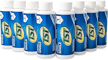 Camco TST Blue Enzyme Toilet Treatment - Formaldehyde Free - Breaks Down Waste And Tissue - Septic Tank Safe -Treats up to 8-40 Gallon Holding Tanks - (8) 4 oz Bottles (41501)