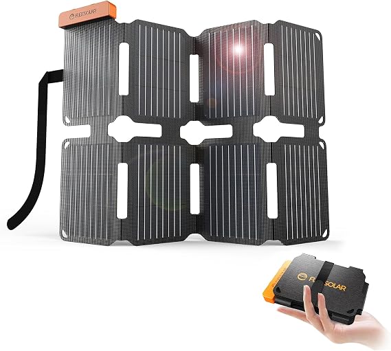 FlexSolar 25W Portable Solar Panel Charger Built-in USB-A & USB-C Ports