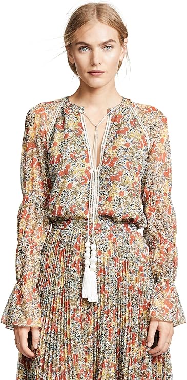 Alexis Womens Tie-Neck Pullover Blouse