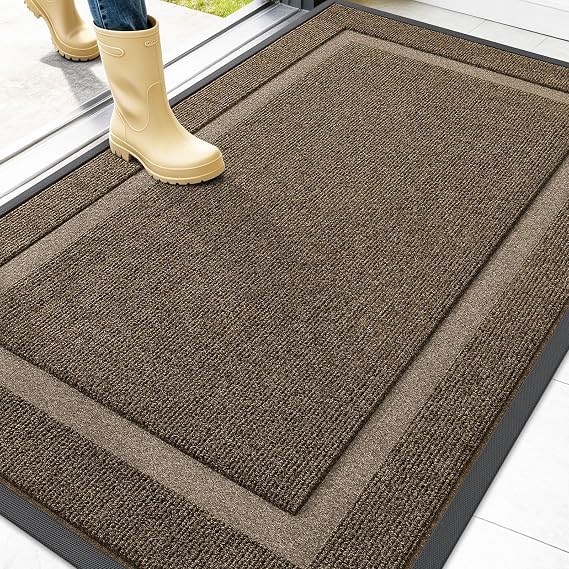 OLANLY Front Door Mat Outside 47x32, All-Season Heavy-Duty Rubber Doormat