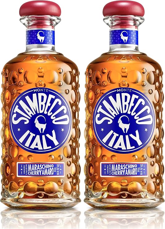 Monte Stambecco Maraschino Cherry Amaro, Italy, 70 cl (1 bottle) (Pack of 2)