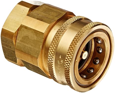 Snap-Tite BVHC16-16F Brass H-Shape Quick-Disconnect Hose Coupling, Sleeve-Lock Socket, 1" NPTF Female x 1" Coupling Size
