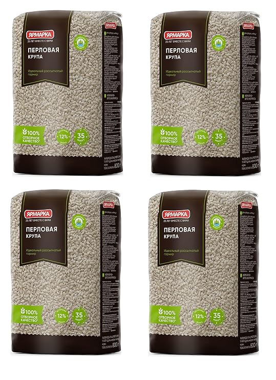 Yarmarka Pearl Barley 24.7 oz (700g) | Pack of 4,Hearty Whole Grain Barley, Perfect for Soups, Stews & Risotto-Style Dishes, Pantry Staple