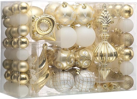 Valery Madelyn 100ct Christmas Tree Decorations Ball Ornaments Set