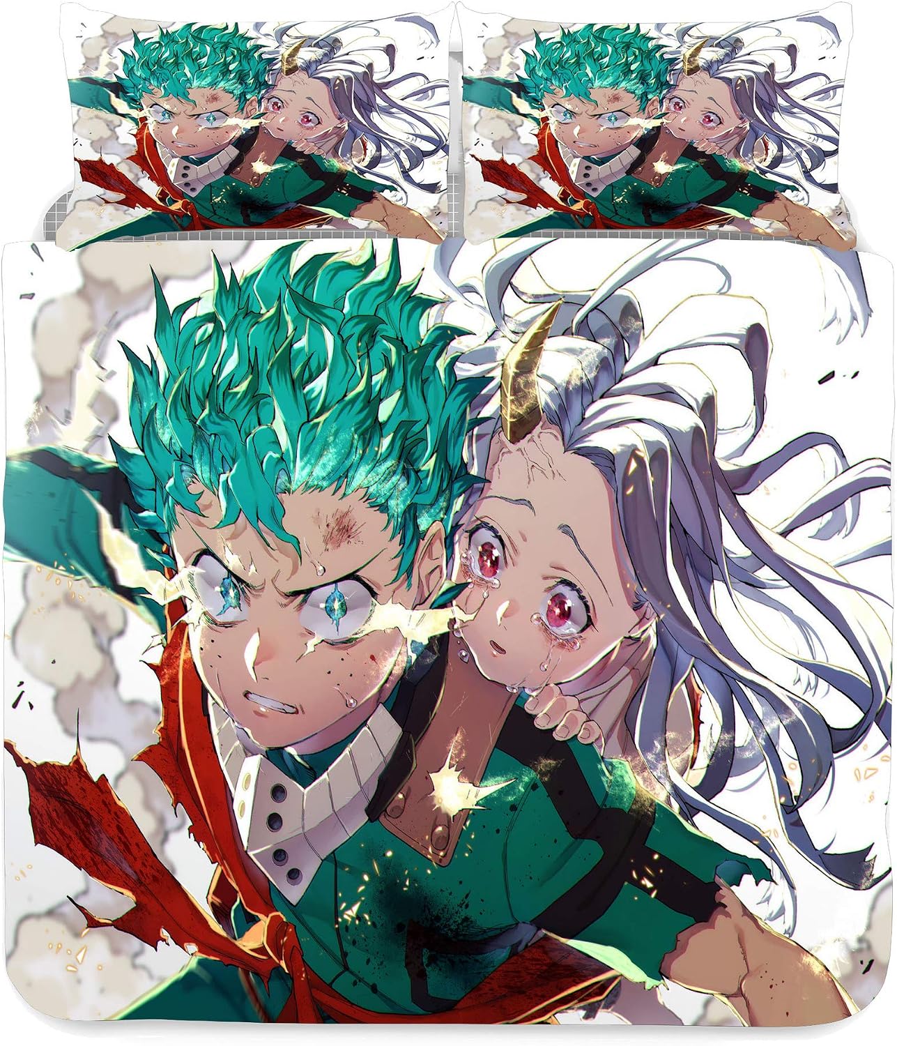 Jiaxiin My Hero Academia Midoriya Izuku and Eri Anime Quilt Cover Pillowcase Bedding Duvet Cover Sets M